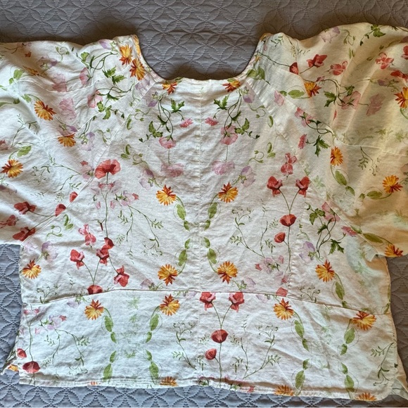 H&M Linen Blend Floral Blouse Sz XXL - Picture 2 of 10
